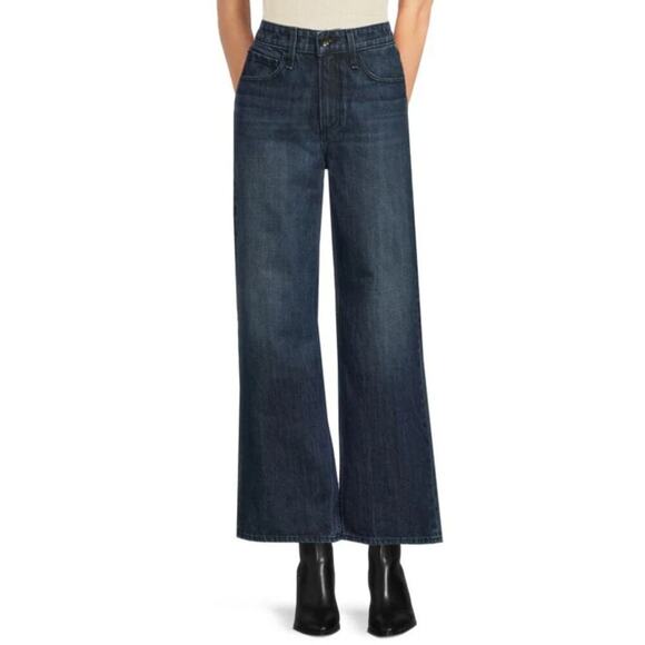 rag & bone Denim - Rag And Bone Lori Mid Rise Wide Leg Jeans Dark Wash Blue Size 28